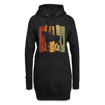 Dressage Cavalier de dressage Cheval d’équitation - Sweat-shirt à capuche long Femme - noir - Devant