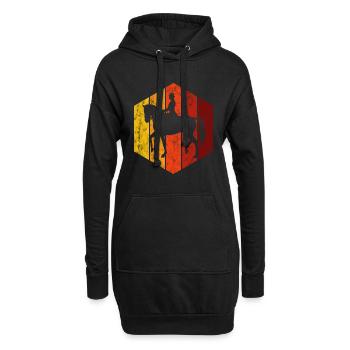 Dressage Cavalier de dressage Cheval d’équitation - Sweat-shirt à capuche long Femme - noir - Devant