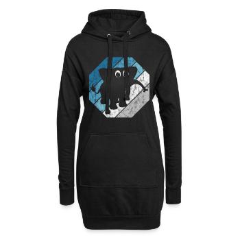 Eléphant éléphant pour enfants - Sweat-shirt à capuche long Femme - noir - Devant