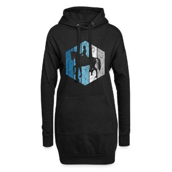 Dressur Dressurreiten Dressurreiter Reiten Pferd - Hoodie-Kleid - Schwarz - Vorne