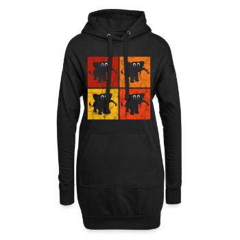 Eléphant éléphant pour enfants - Sweat-shirt à capuche long Femme - noir - Devant