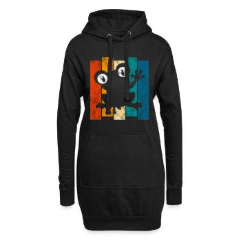 Frosch Frösche Geschenk für Kinder Lustig Witzig - Hoodie-Kleid - Schwarz - Vorne