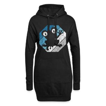 Frosch Frösche Geschenk für Kinder Lustig Witzig - Hoodie-Kleid - Schwarz - Vorne