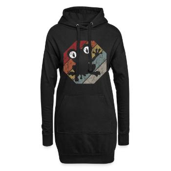 Frosch Frösche Geschenk für Kinder Lustig Witzig - Hoodie-Kleid - Schwarz - Vorne