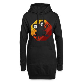 Frosch Frösche Geschenk für Kinder Lustig Witzig - Hoodie-Kleid - Schwarz - Vorne