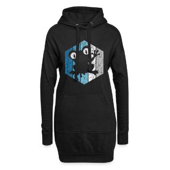 Frosch Frösche Geschenk für Kinder Lustig Witzig - Hoodie-Kleid - Schwarz - Vorne