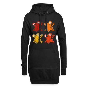 Frosch Frösche Geschenk für Kinder Lustig Witzig - Hoodie-Kleid - Schwarz - Vorne