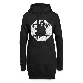 Frosch Frösche Geschenk für Kinder Lustig Witzig - Hoodie-Kleid - Schwarz - Vorne