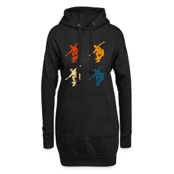 Skateboarder Skateboard Skater Skate Skateing - Sweat-shirt à capuche long Femme - noir - Devant