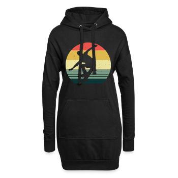 Skateboarder Skateboard Skater Skate Skateing - Sweat-shirt à capuche long Femme - noir - Devant