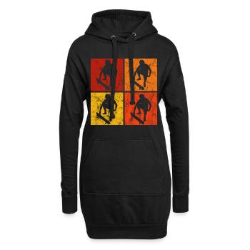 Skateboard Skateboarder Skater Skate Skateing - Hoodie-Kleid - Schwarz - Vorne