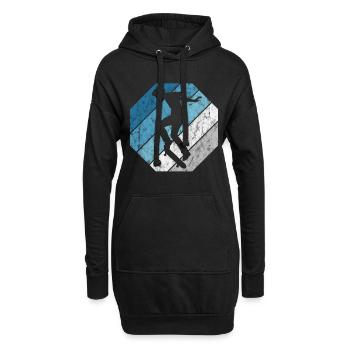 Planche à roulettes Skateur Skateur Skateur Skater Skate Skating - Sweat-shirt à capuche long Femme - noir - Devant