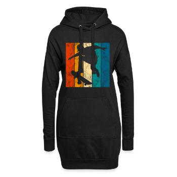 Planche à roulettes Skateur Skateur Skateur Skater Skate Skating - Sweat-shirt à capuche long Femme - noir - Devant