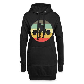 Bodybuilding Bodybuilder GYM Fitnessstudio Retro - Hoodie-Kleid - Schwarz - Vorne
