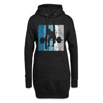 Musculation Bodybuilder GYM Fitnessstudio Retro - Sweat-shirt à capuche long Femme - noir - Devant