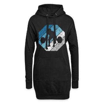 Bodybuilding Bodybuilder GYM Fitnessstudio Retro - Hoodie-Kleid - Schwarz - Vorne
