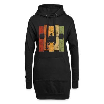 Bodybuilding Bodybuilder GYM Fitnessstudio Retro - Hoodie-Kleid - Schwarz - Vorne