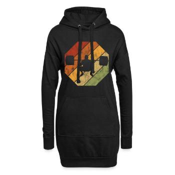 Musculation Bodybuilder GYM Fitnessstudio Retro - Sweat-shirt à capuche long Femme - noir - Devant