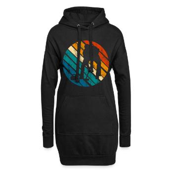 Eis Curling Curler Eisstockschießen Retro Geschenk - Hoodie-Kleid - Schwarz - Vorne