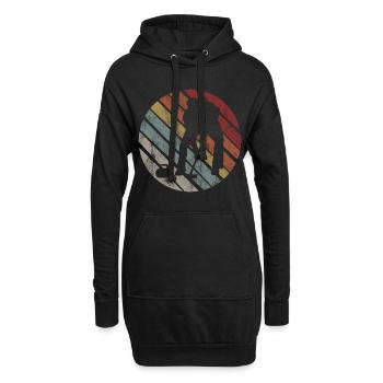 Eis Curling Curler Eisstockschießen Retro Geschenk - Hoodie-Kleid - Schwarz - Vorne