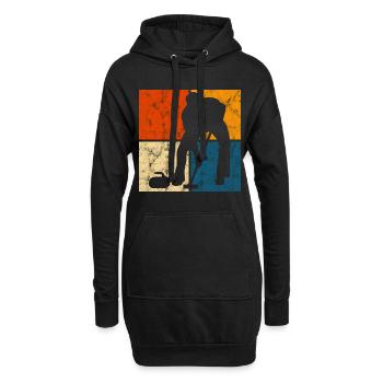 Curling sur glace Curling Retro Cadeau - Sweat-shirt à capuche long Femme - noir - Devant