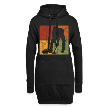 Curling sur glace Curling Retro Cadeau - Sweat-shirt à capuche long Femme - noir - Devant