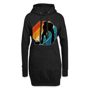 Curling sur glace Curling Retro Cadeau - Sweat-shirt à capuche long Femme - noir - Devant