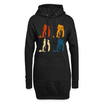 Curling sur glace Curling Retro Cadeau - Sweat-shirt à capuche long Femme - noir - Devant