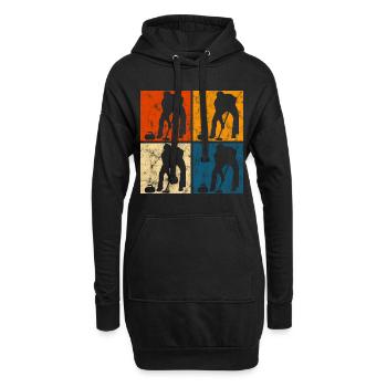 Curling sur glace Curling Retro Cadeau - Sweat-shirt à capuche long Femme - noir - Devant