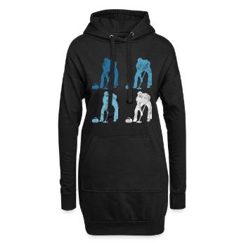 Curling sur glace Curling Retro Cadeau - Sweat-shirt à capuche long Femme - noir - Devant
