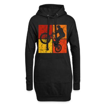 BMX Rad Fahrrad Retro Geschenk Bicycle Motocross - Hoodie-Kleid - Schwarz - Vorne