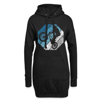 BMX Rad Fahrrad Retro Geschenk Bicycle Motocross - Hoodie-Kleid - Schwarz - Vorne
