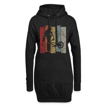 BMX Rad Fahrrad Retro Geschenk Bicycle Motocross - Hoodie-Kleid - Schwarz - Vorne