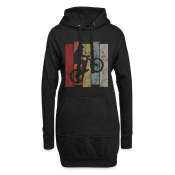 BMX Rad Fahrrad Retro Geschenk Bicycle Motocross - Hoodie-Kleid - Schwarz - Vorne