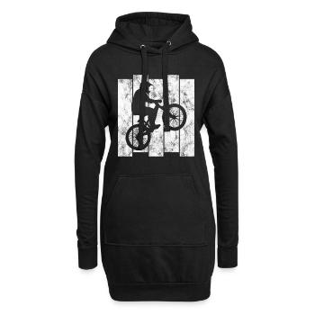 BMX Rad Fahrrad Retro Geschenk Bicycle Motocross - Hoodie-Kleid - Schwarz - Vorne