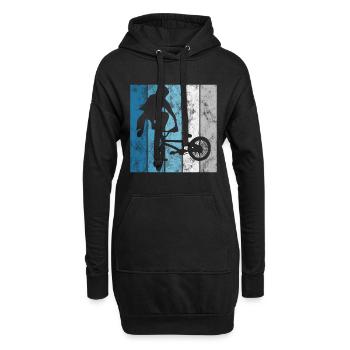 BMX Rad Fahrrad Retro Geschenk Bicycle Motocross - Hoodie-Kleid - Schwarz - Vorne