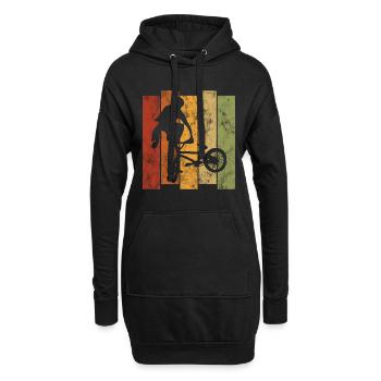 BMX Rad Fahrrad Retro Geschenk Bicycle Motocross - Hoodie-Kleid - Schwarz - Vorne