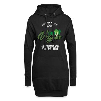 Vegan Vegetarier Geschenk World Vegan Day Essen - Hoodie-Kleid - Schwarz - Vorne