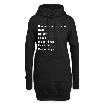 Hausaufgaben Lehrer Schüler Spruch Geschenk Schule - Hoodie-Kleid - Schwarz - Vorne