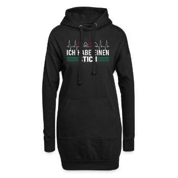 Skat Skatspieler Skatabend Stich Spruch Heartbeat - Hoodie-Kleid - Schwarz - Vorne