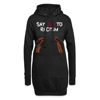 Black Lives Matter -Say NO To Racism - Hoodie-Kleid - Schwarz - Vorne