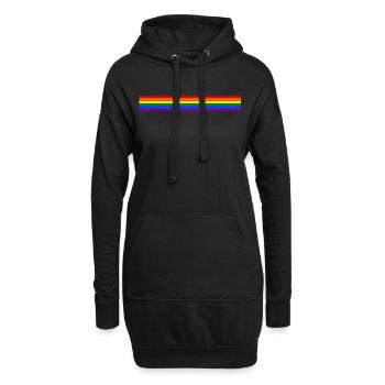 LGBT Lesbian Gay Rainbow Flag - Hoodie-Kleid - Schwarz - Vorne