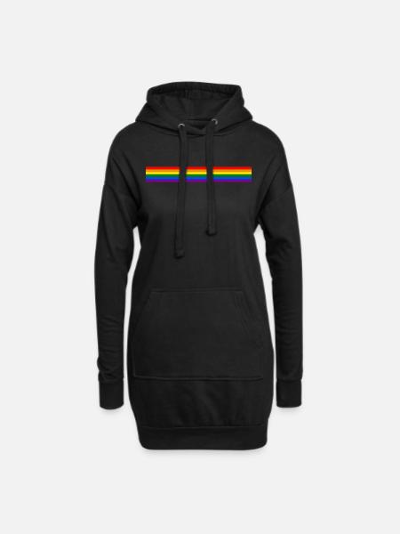LGBT Lesbian Gay Rainbow Flag - Hoodie-Kleid - Schwarz