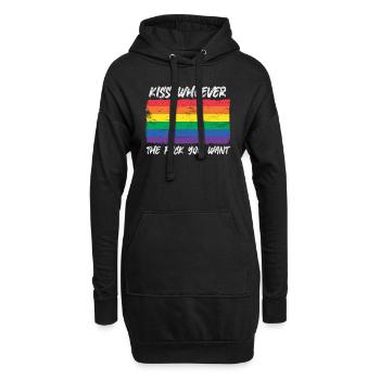 Kiss Whoever You Want Pride LGBT - Sweat-shirt à capuche long Femme - noir - Devant