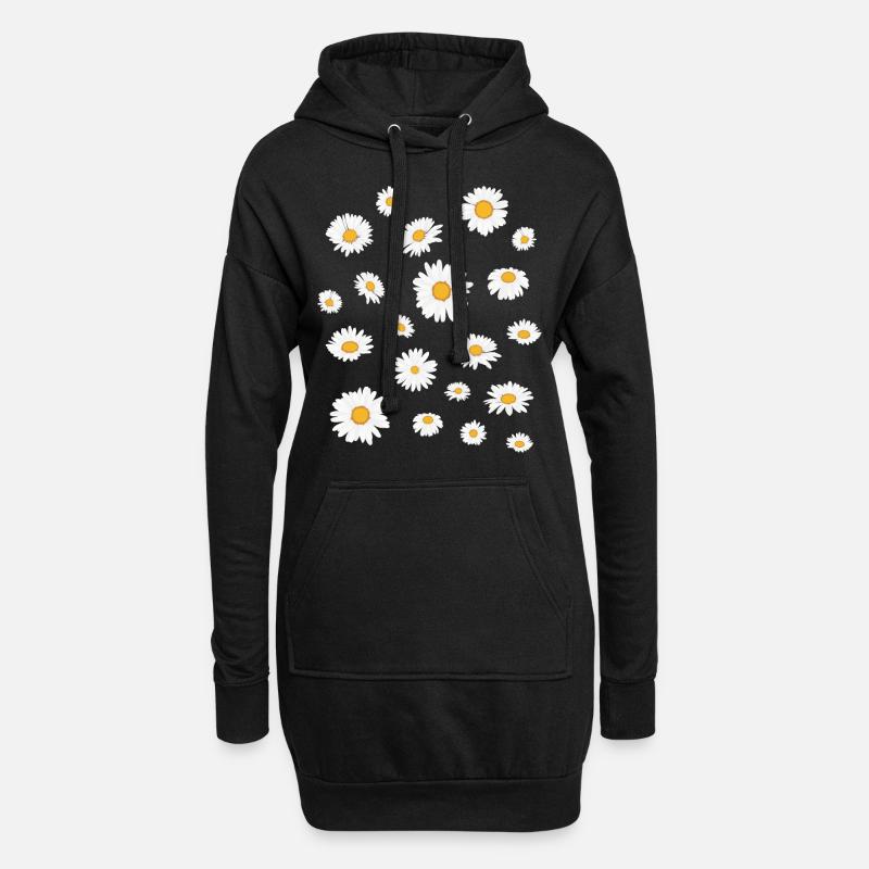 Gänseblümchen - Hoodie-Kleid - Schwarz