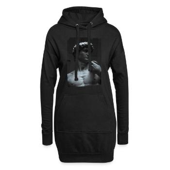 David by Michelangelo art sculpture - Hoodie-Kleid - Schwarz - Vorne
