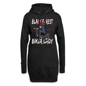 Black Forest Biker Lady Schwarzwald Motorrad - Hoodie-Kleid - Schwarz - Vorne