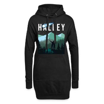 La comète de Halley Ciel nocturne Espace du système solaire - Sweat-shirt à capuche long Femme - noir - Devant