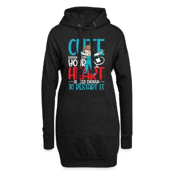 Cute Enough To Stop Your Heart Skilled Enough - Hoodie-Kleid - Schwarz - Vorne