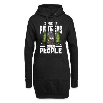 I Prefer Panthers Over People für einen Panther - Hoodie-Kleid - Schwarz - Vorne